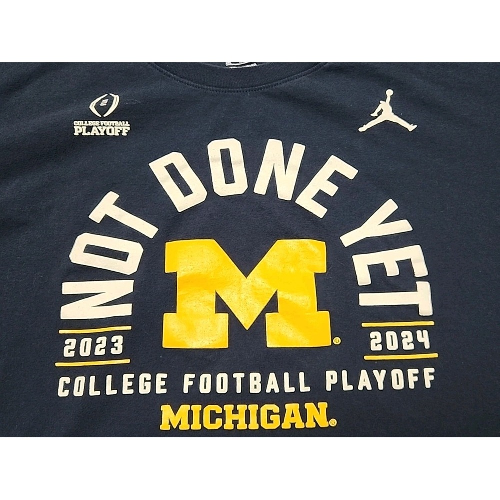 Nike Jordan Michigan Wolverines Not Done Yet College Football Playoff 2024 XXL - Picture 2 of 8